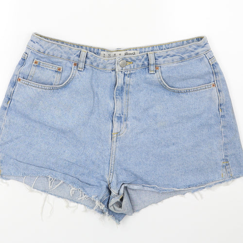 Primark Womens Blue  Denim Cut-Off Shorts Size 14