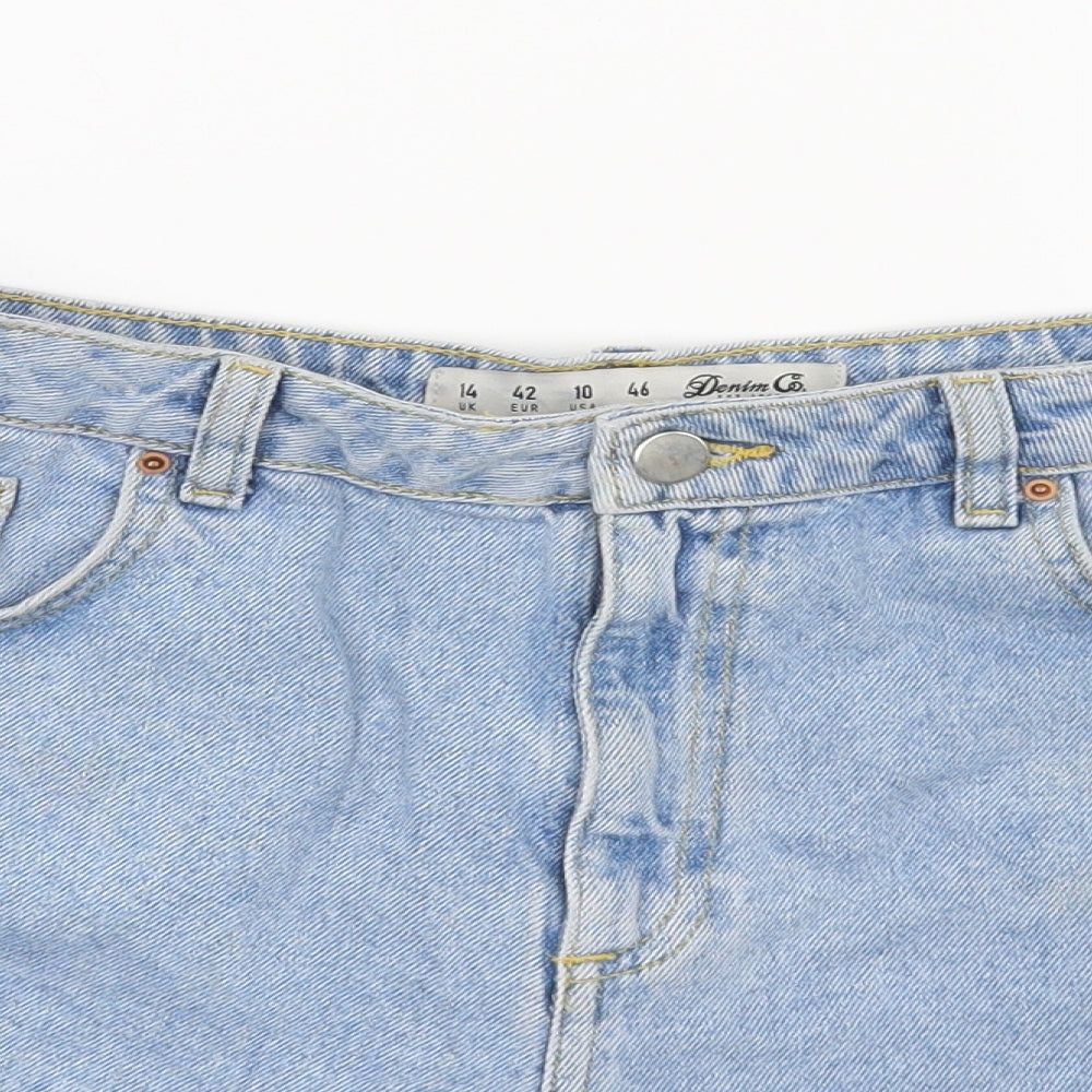 Primark Womens Blue  Denim Cut-Off Shorts Size 14