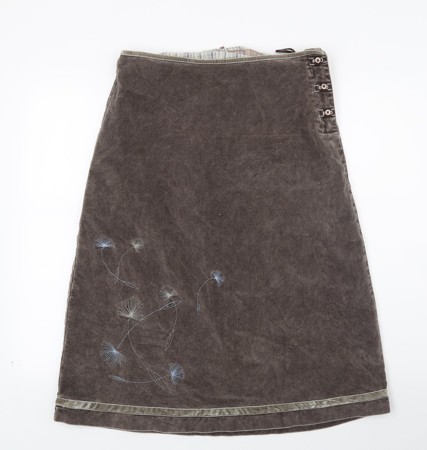 White Stuff Womens Brown Floral  A-Line Skirt Size 10
