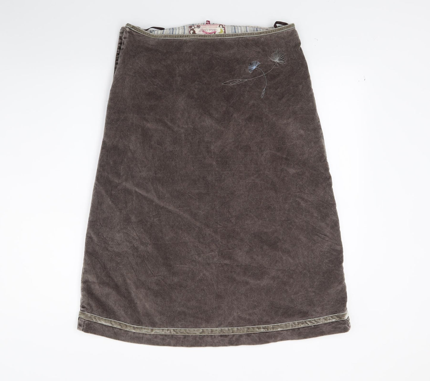 White Stuff Womens Brown Floral  A-Line Skirt Size 10