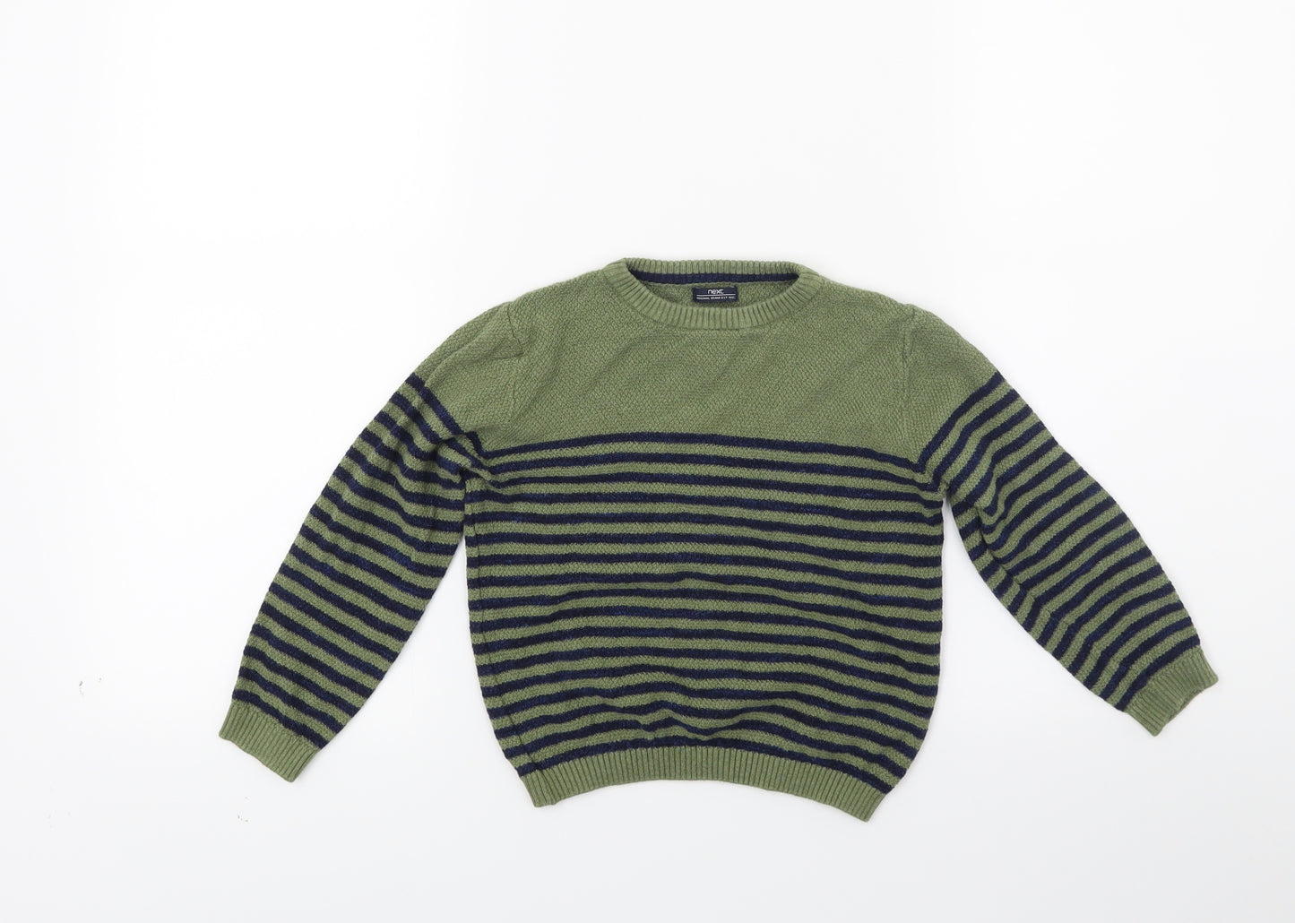 NEXT Boys Green Striped  Pullover Jumper Size 3-4 Years