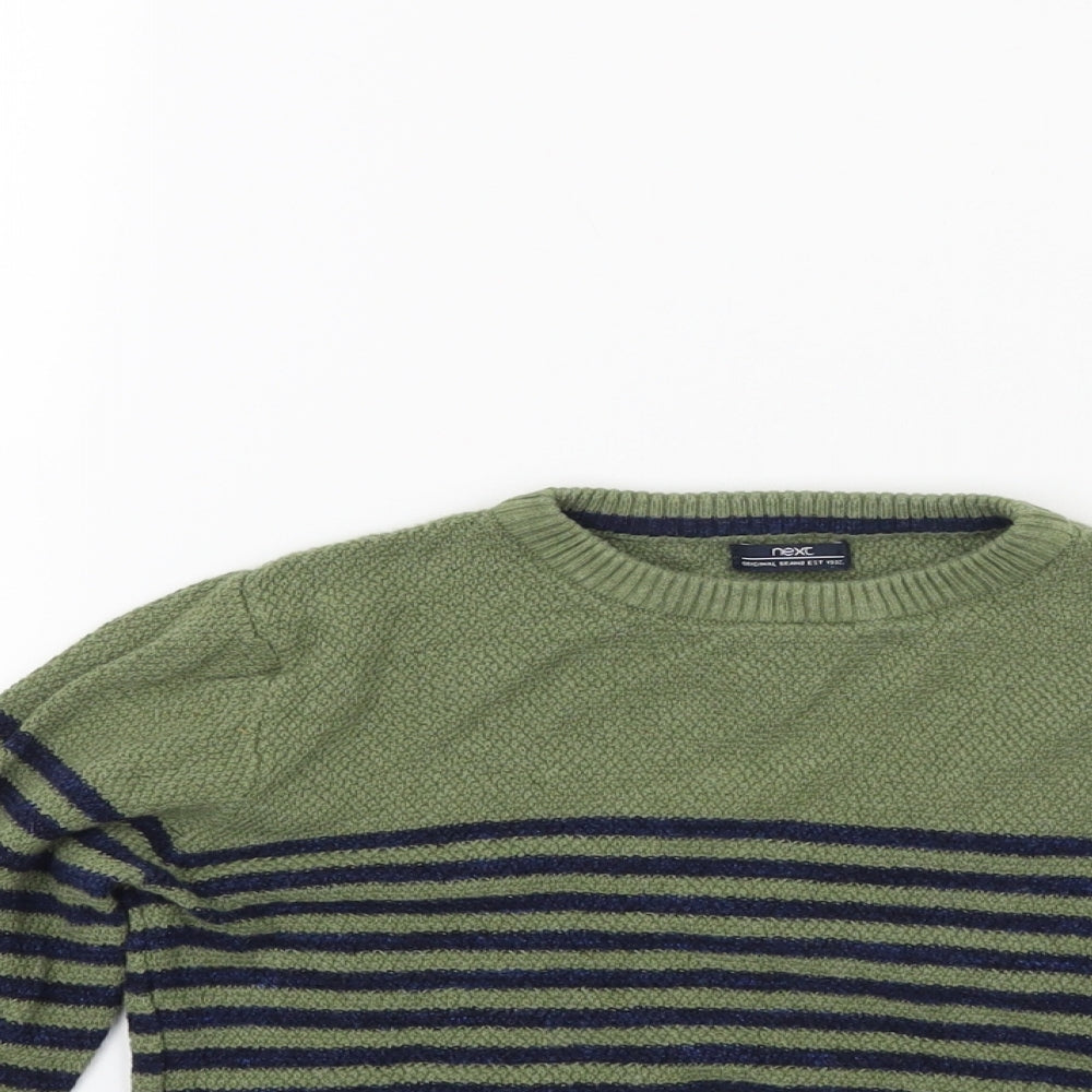NEXT Boys Green Striped  Pullover Jumper Size 3-4 Years