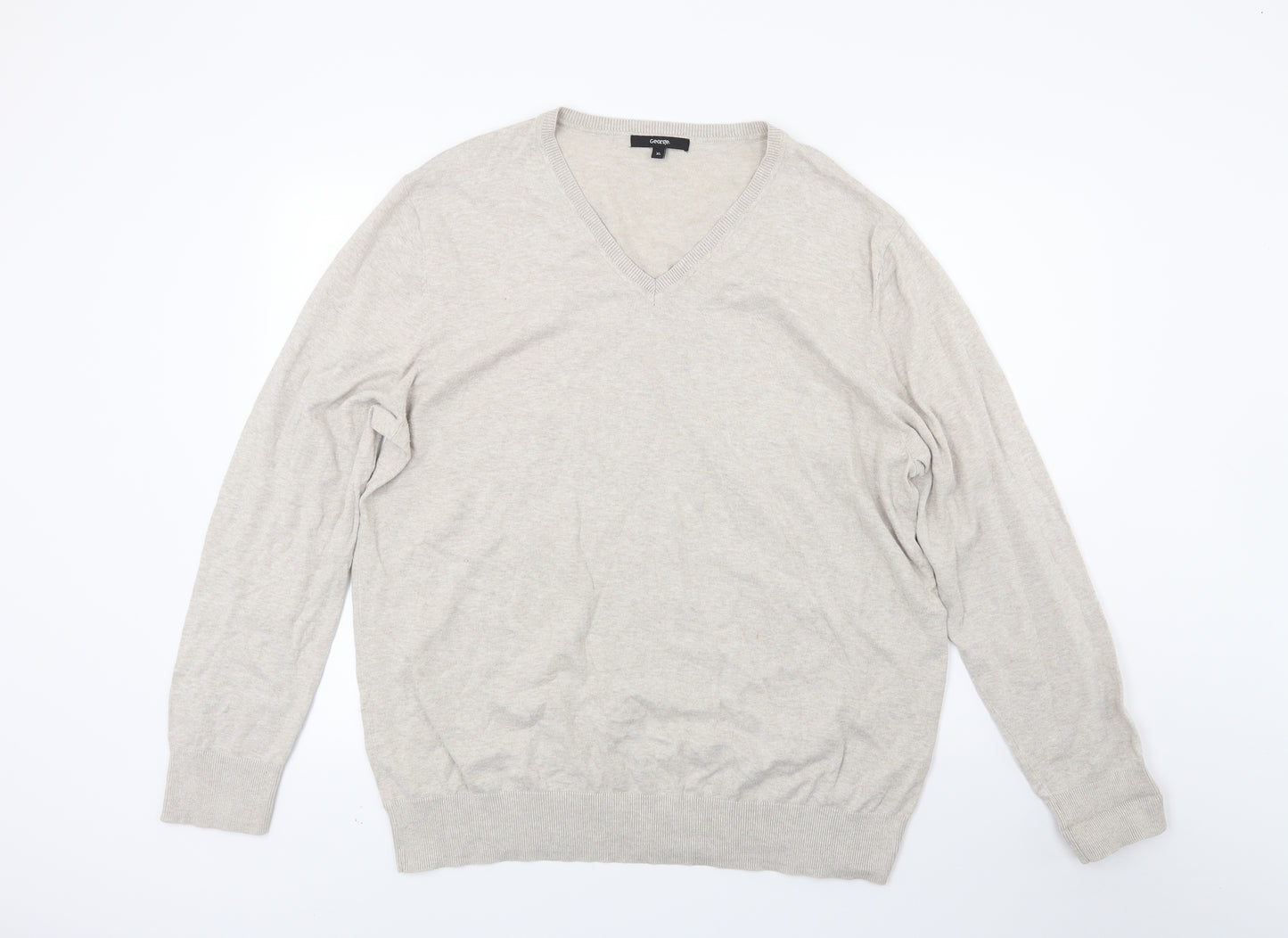 George Mens Beige  Knit Pullover Jumper Size XL