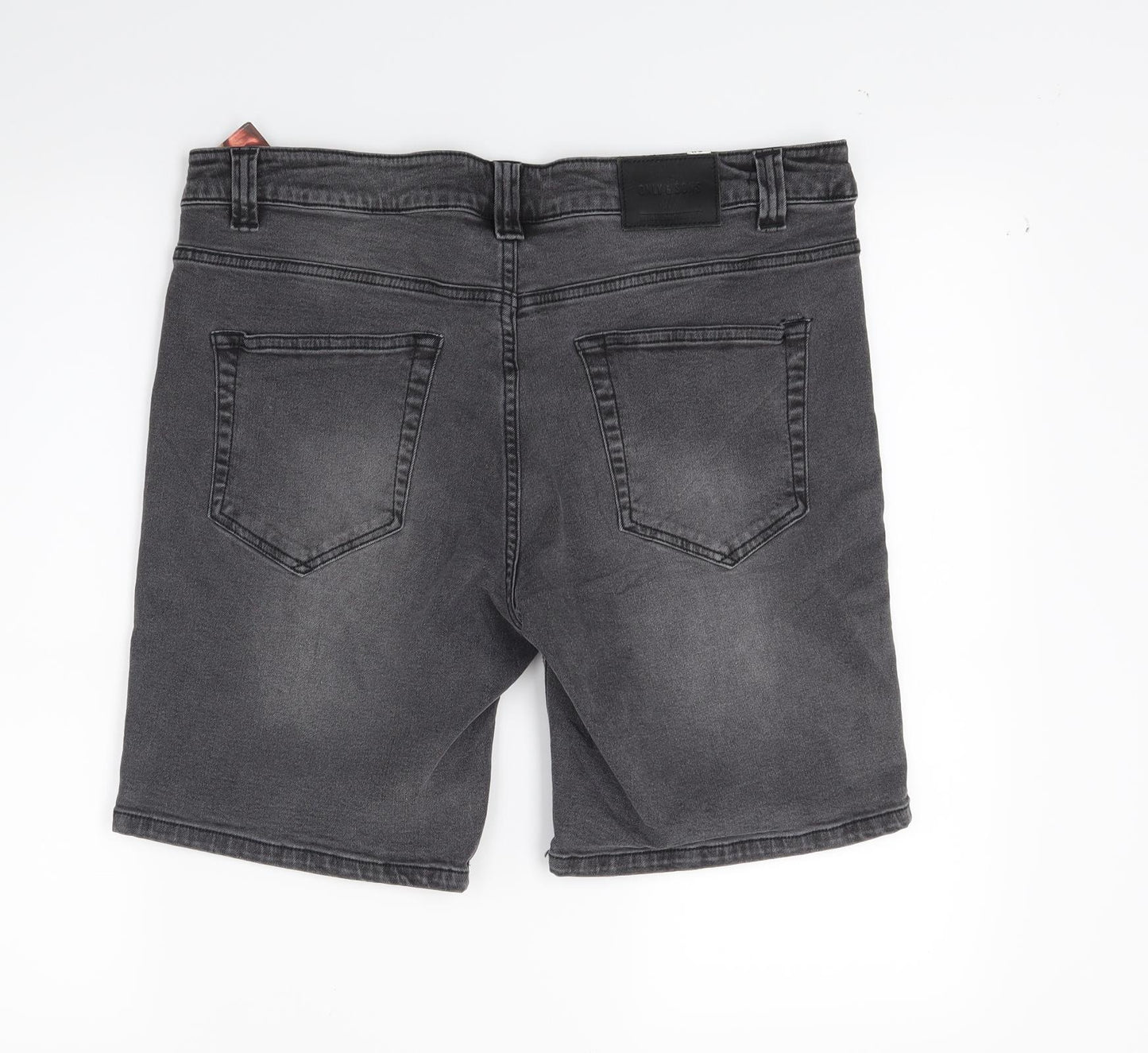 ONLY & SONS Mens Black  Denim Bermuda Shorts Size 33 in