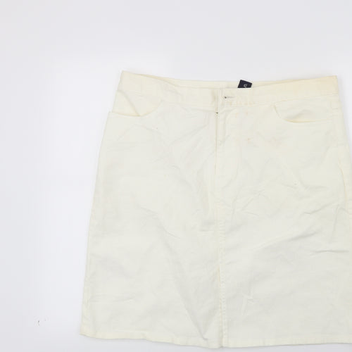 Gap Womens White  Denim A-Line Skirt Size 14