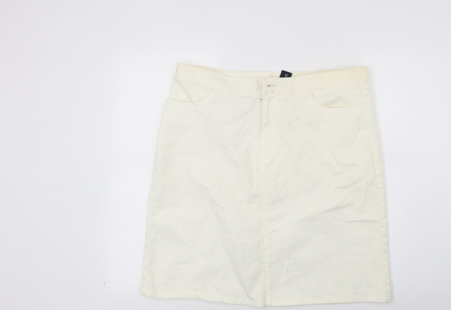 Gap Womens White  Denim A-Line Skirt Size 14