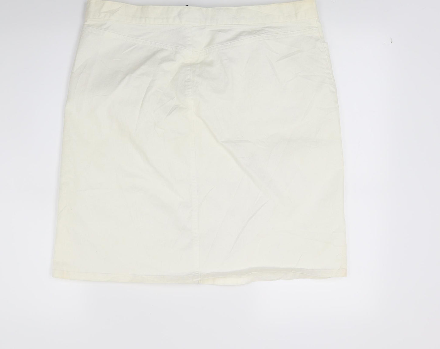 Gap Womens White  Denim A-Line Skirt Size 14
