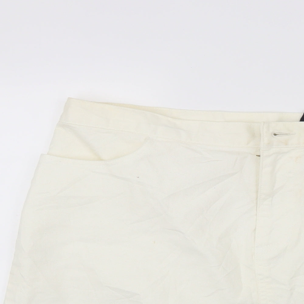 Gap Womens White  Denim A-Line Skirt Size 14