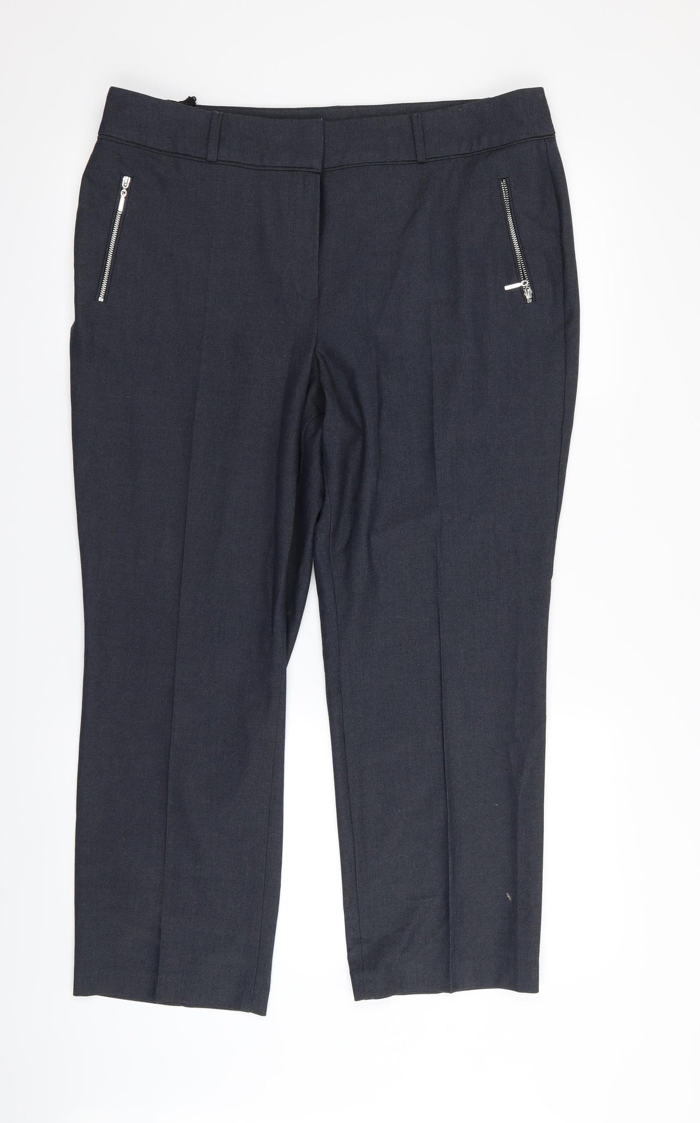 m&s Womens Grey   Trousers  Size 16 L25 in