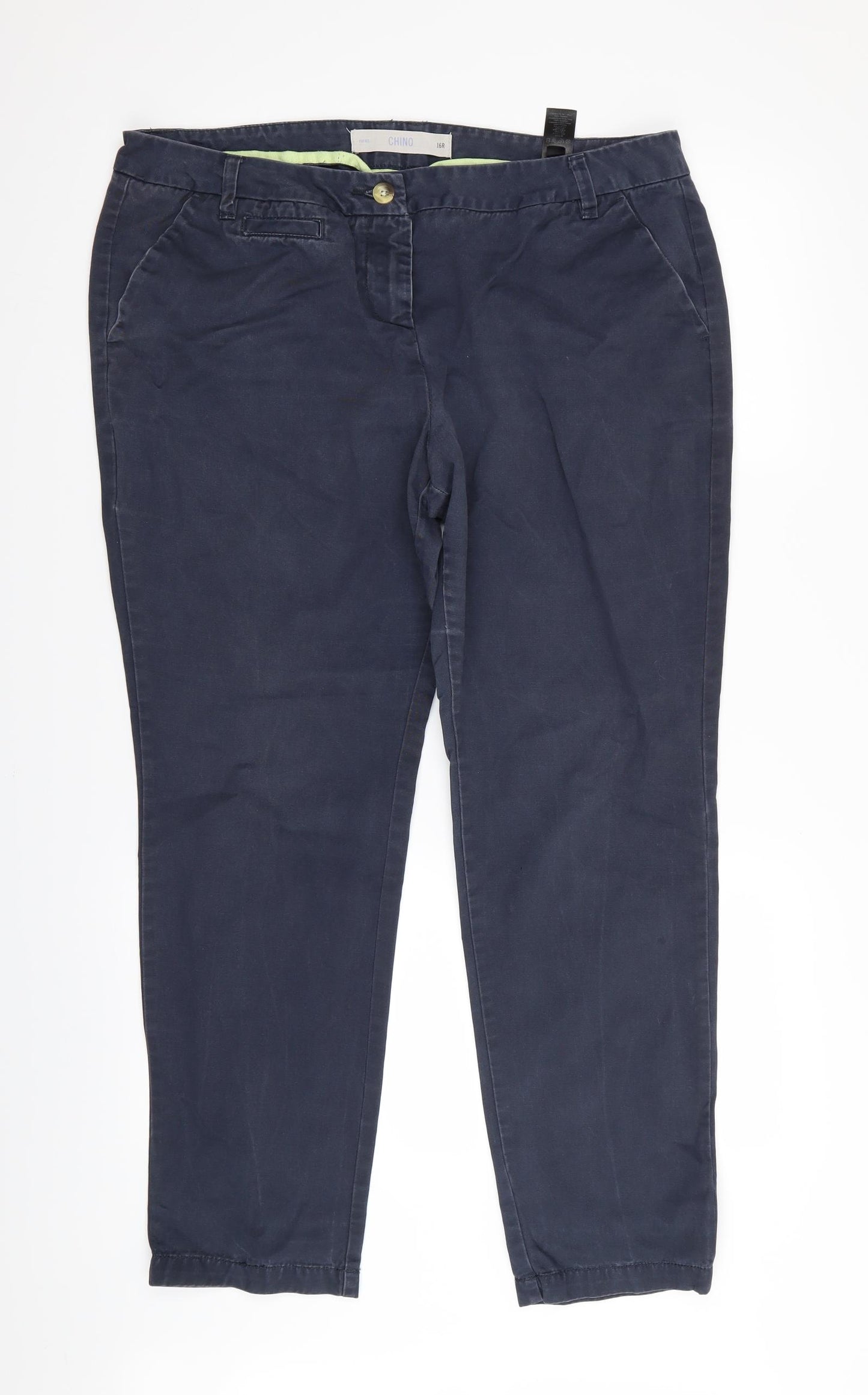 NEXT Womens Blue   Chino Trousers Size 16 L28 in