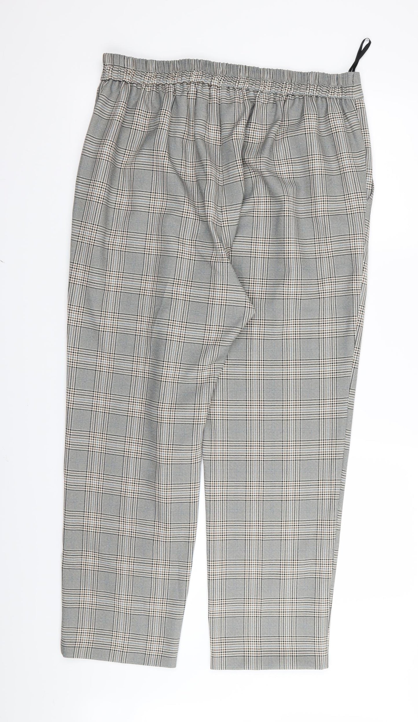 Primark Womens Beige Check  Trousers  Size 16 L26 in