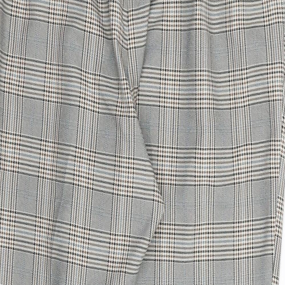Primark Womens Beige Check  Trousers  Size 16 L26 in