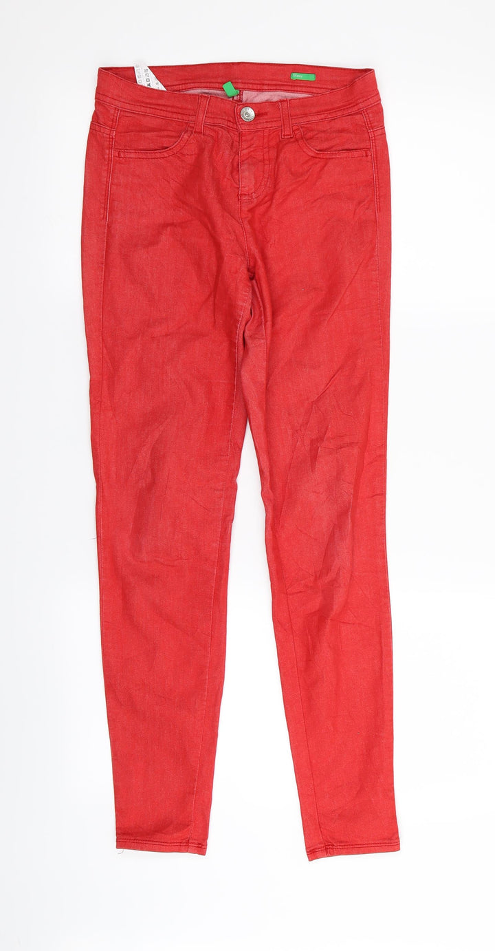 United Colors of Benetton Womens Red Skinny Jeans Size 26 in L29 in