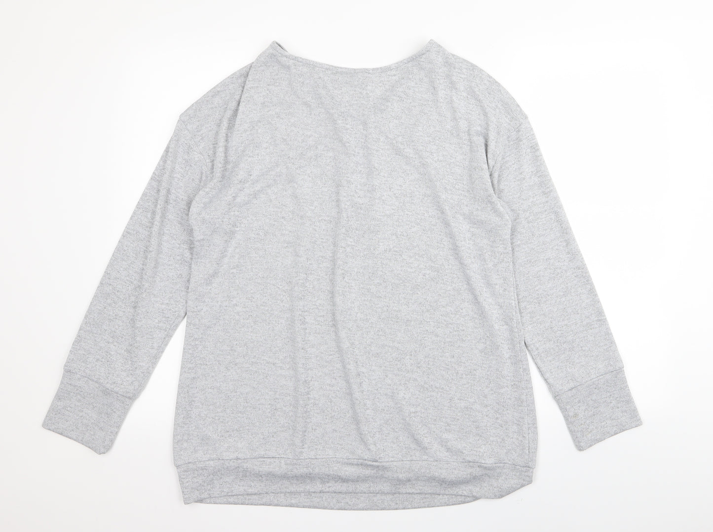 Preworn Womens Grey Floral  Basic T-Shirt Size M