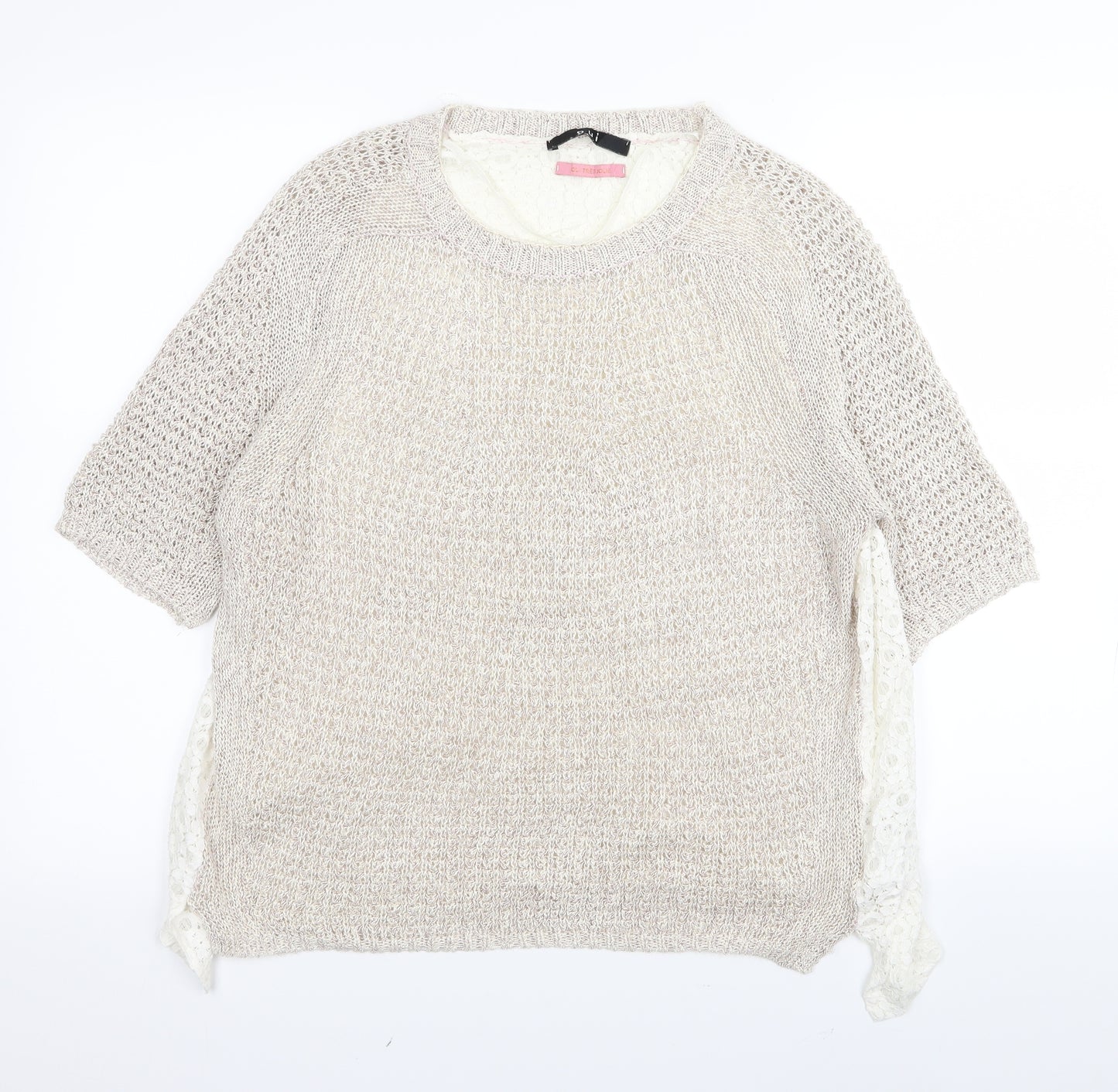 Quiz Womens Beige   Pullover Jumper Size 14