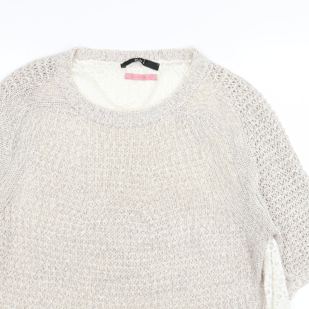 Quiz Womens Beige   Pullover Jumper Size 14