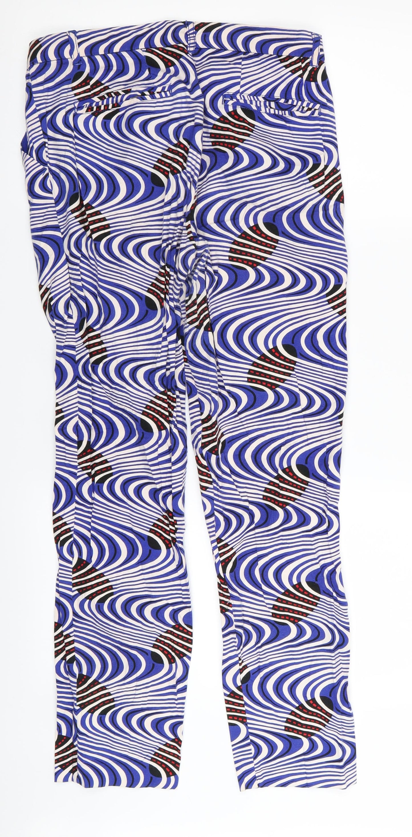 Monoprix Womens Multicoloured Geometric  Trousers  Size 8 L29 in