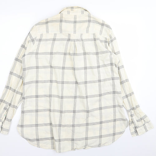 H&M Womens Beige Check  Basic Button-Up Size 14