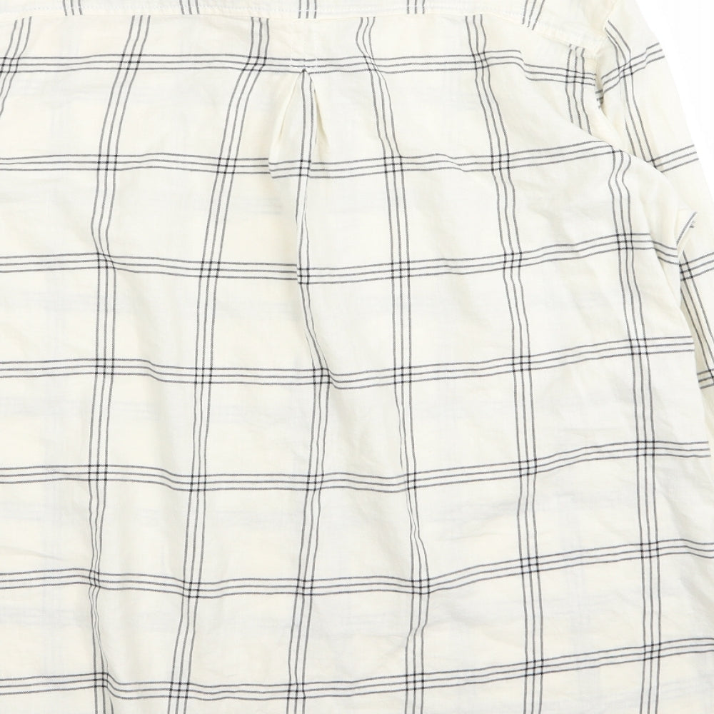 H&M Womens Beige Check  Basic Button-Up Size 14