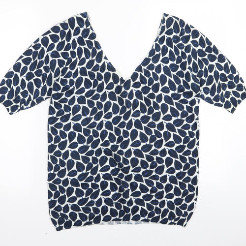 NEXT Womens Blue Floral  Basic T-Shirt Size 10