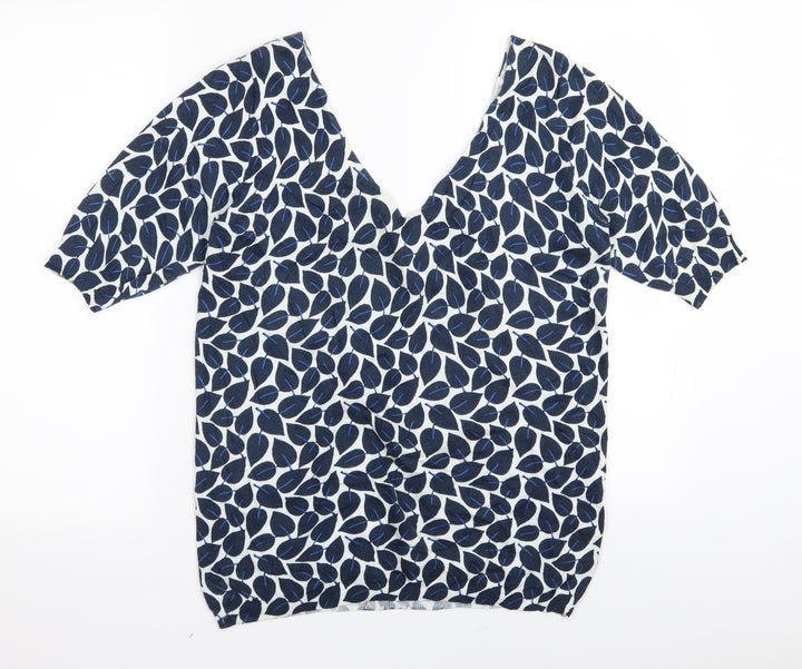 NEXT Womens Blue Floral  Basic T-Shirt Size 10