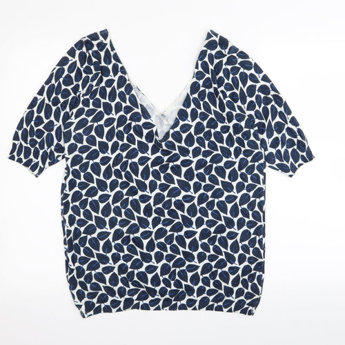 NEXT Womens Blue Floral  Basic T-Shirt Size 10
