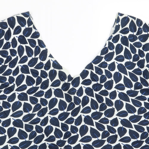 NEXT Womens Blue Floral  Basic T-Shirt Size 10