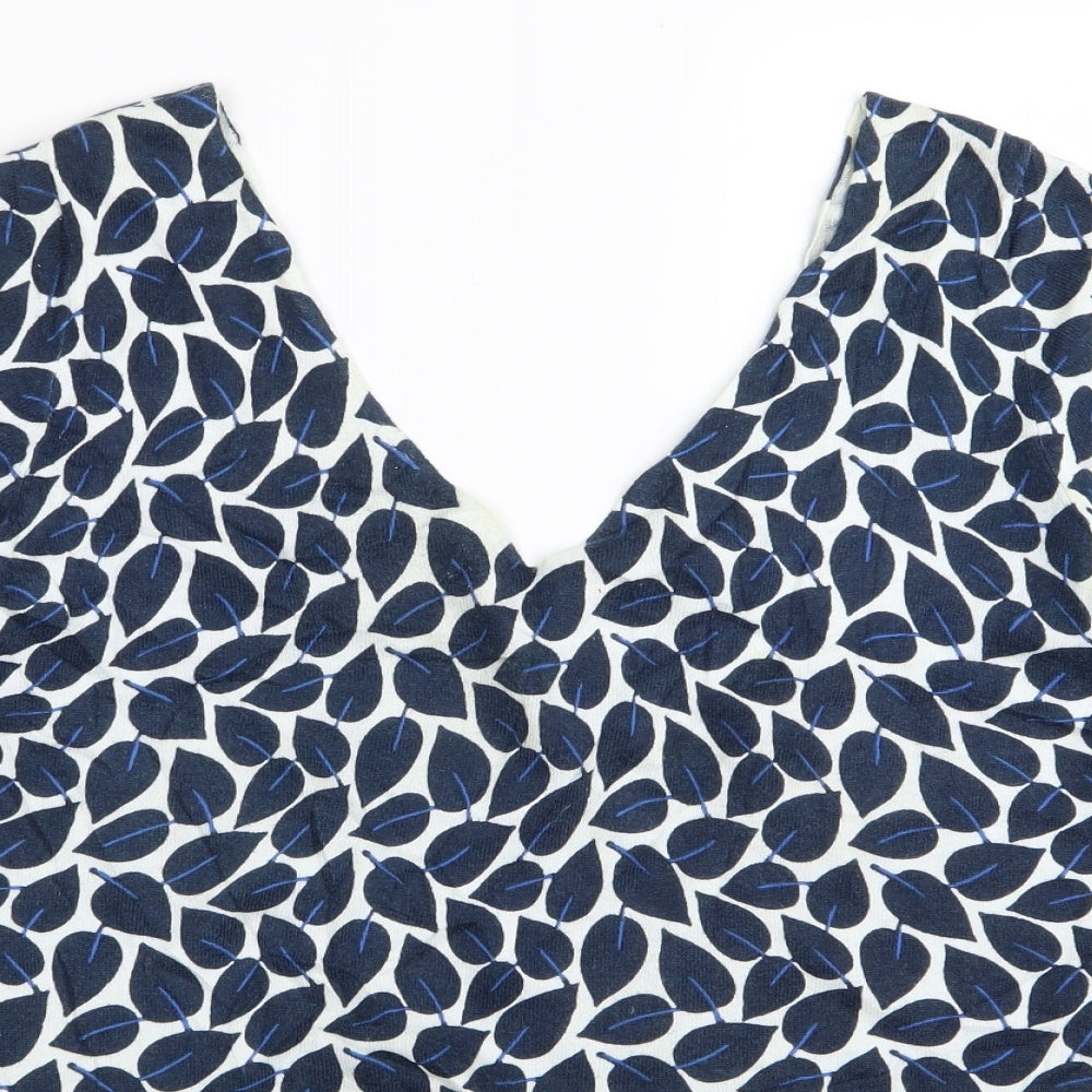 NEXT Womens Blue Floral  Basic T-Shirt Size 10
