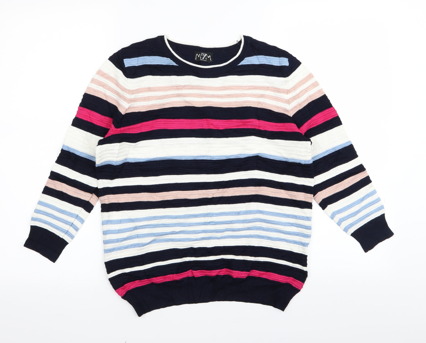 F&F Womens Multicoloured Striped  Basic T-Shirt Size 10