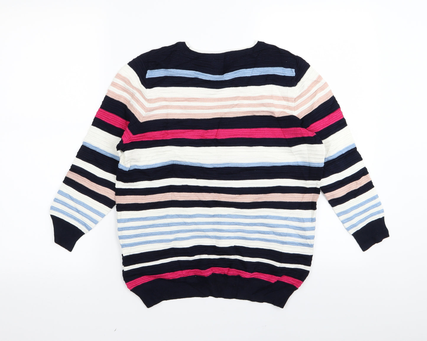 F&F Womens Multicoloured Striped  Basic T-Shirt Size 10