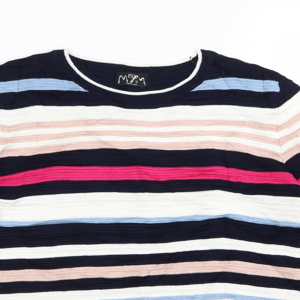 F&F Womens Multicoloured Striped  Basic T-Shirt Size 10