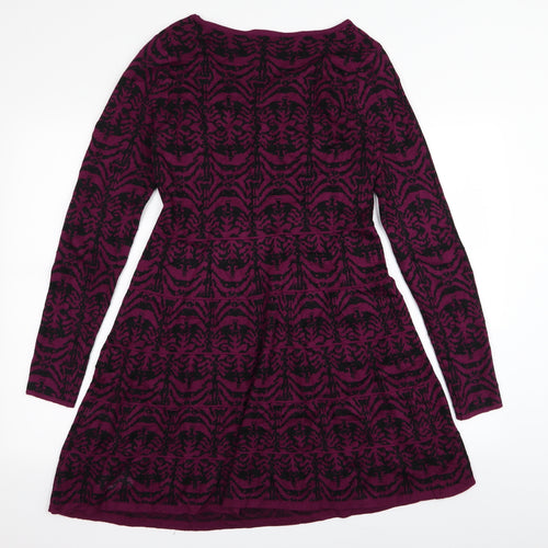 Cristina Womens Purple Geometric  Jumper Dress  Size L