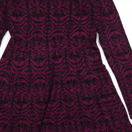 Cristina Womens Purple Geometric  Jumper Dress  Size L
