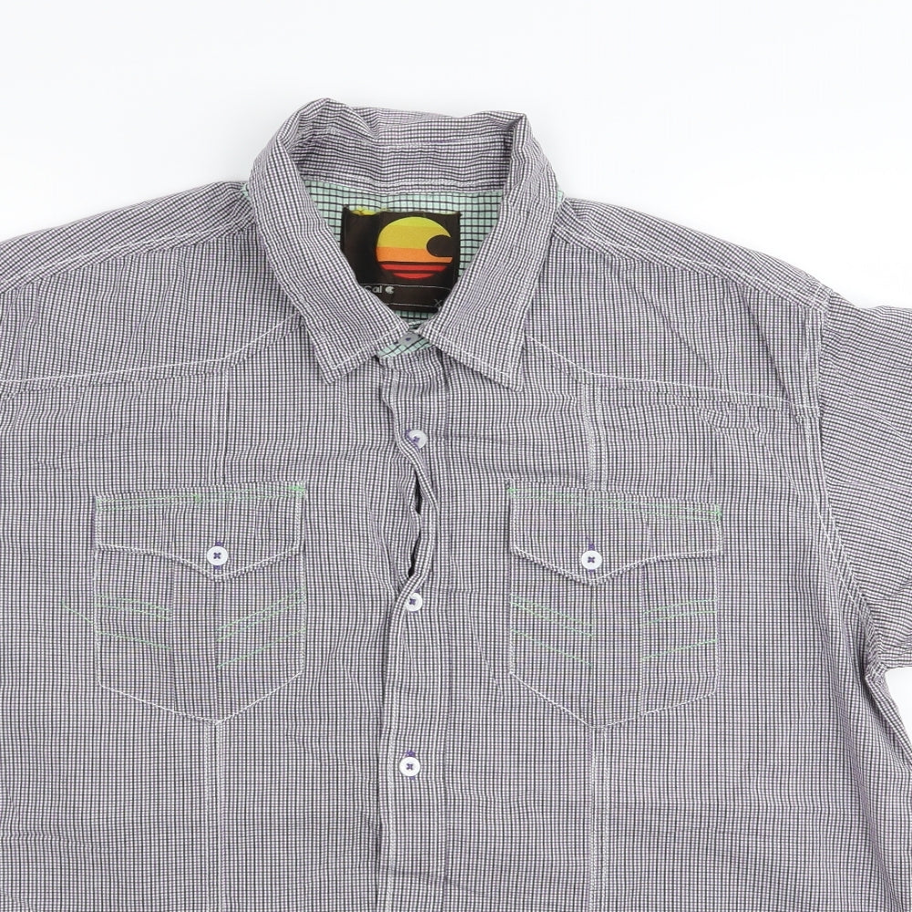 SoulCal&Co Mens Multicoloured Check   Button-Up Size XL