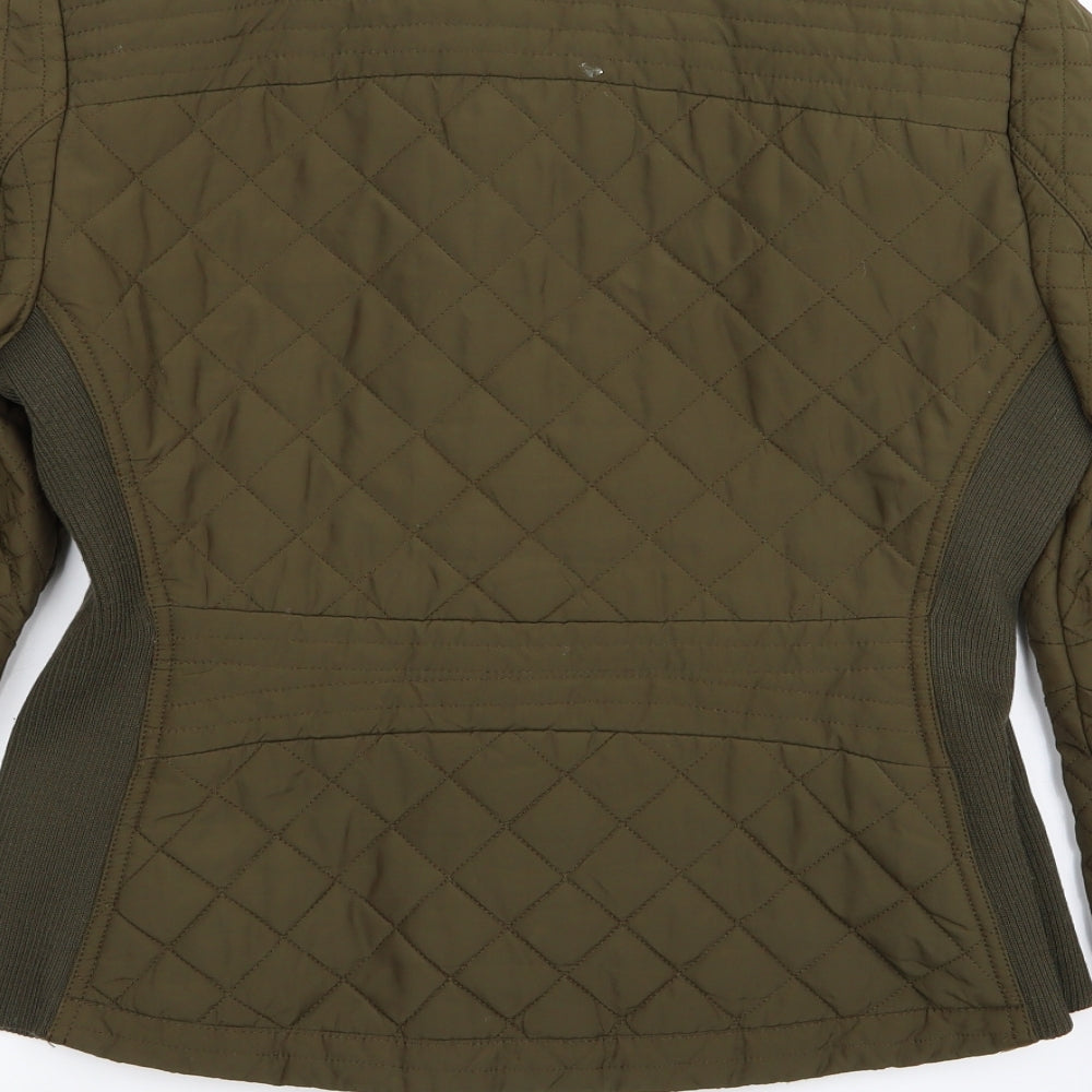 Zara Womens Green Argyle/Diamond  Rain Coat Coat Size 20