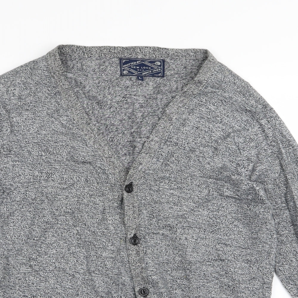 new look men Mens Grey   Cardigan Jumper Size L