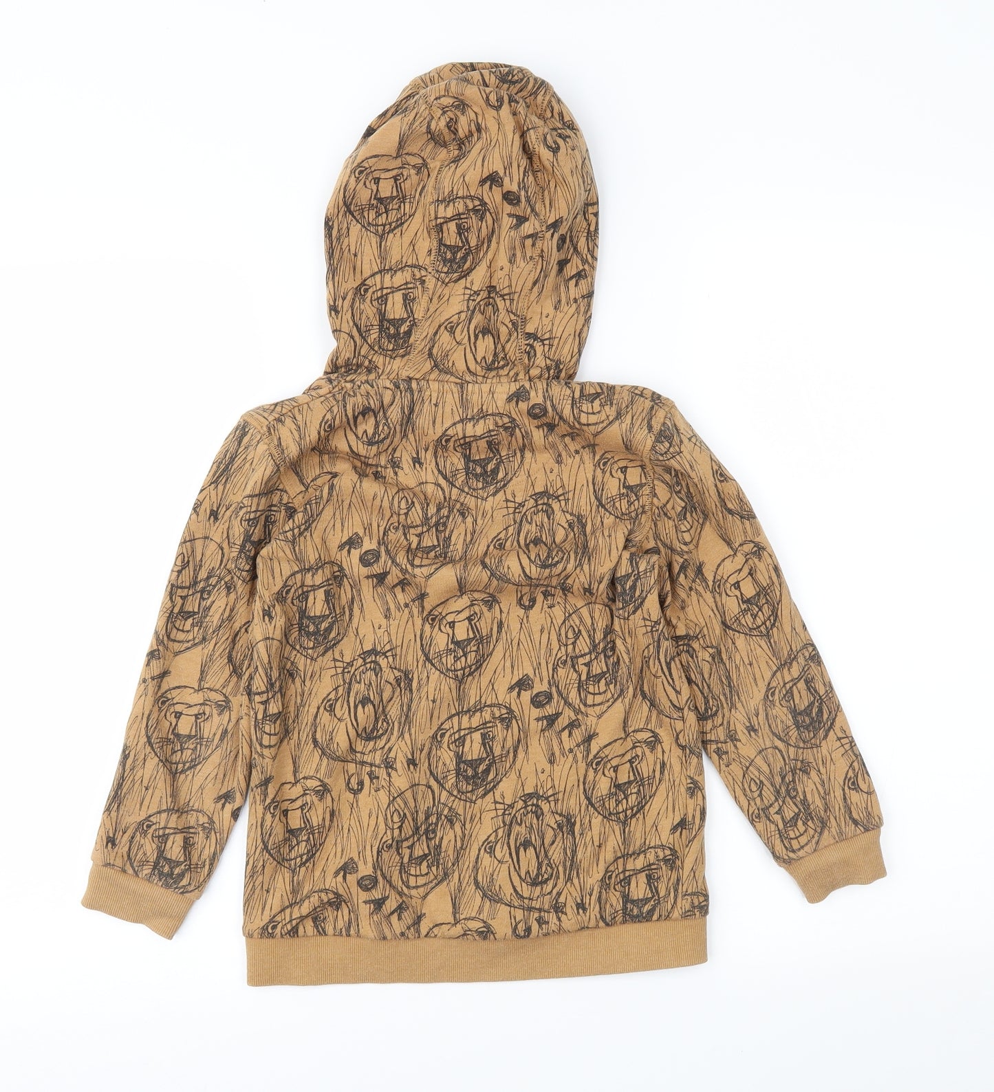 TU Boys Brown Geometric  Pullover Hoodie Size 5-6 Years