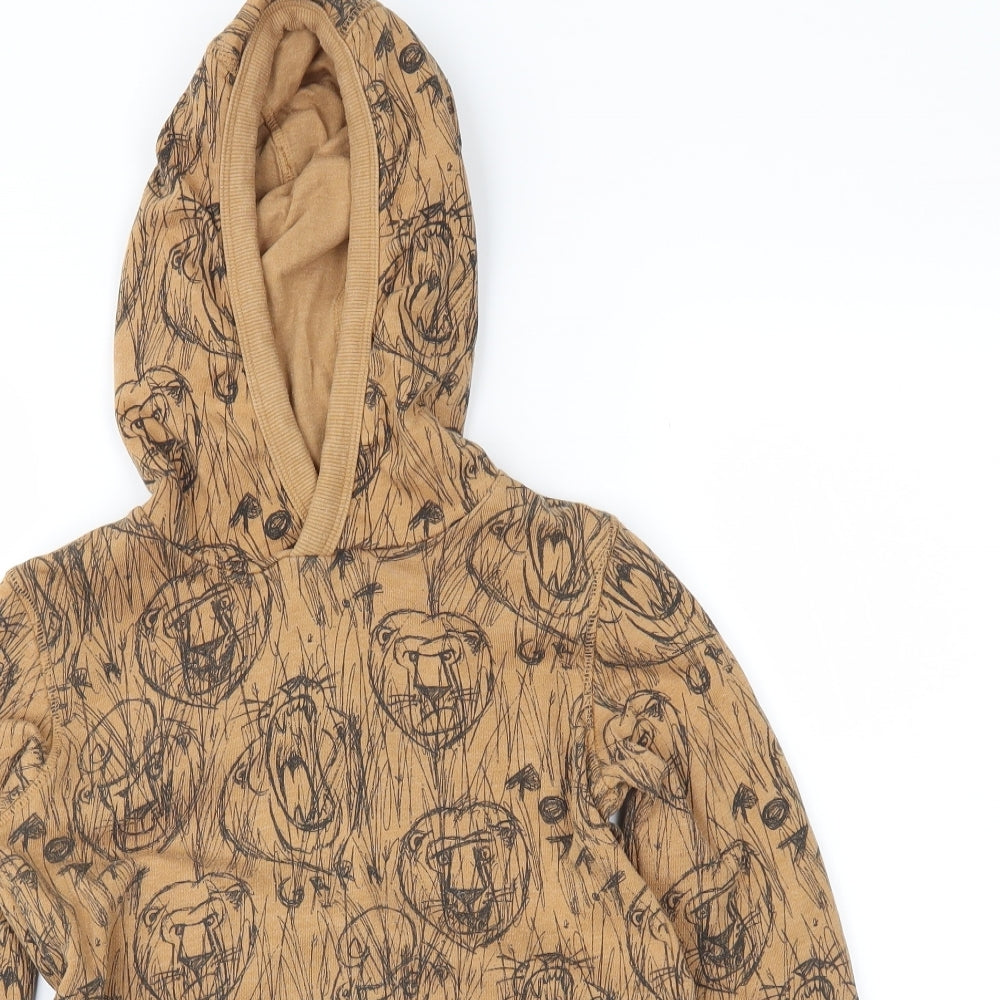 TU Boys Brown Geometric  Pullover Hoodie Size 5-6 Years