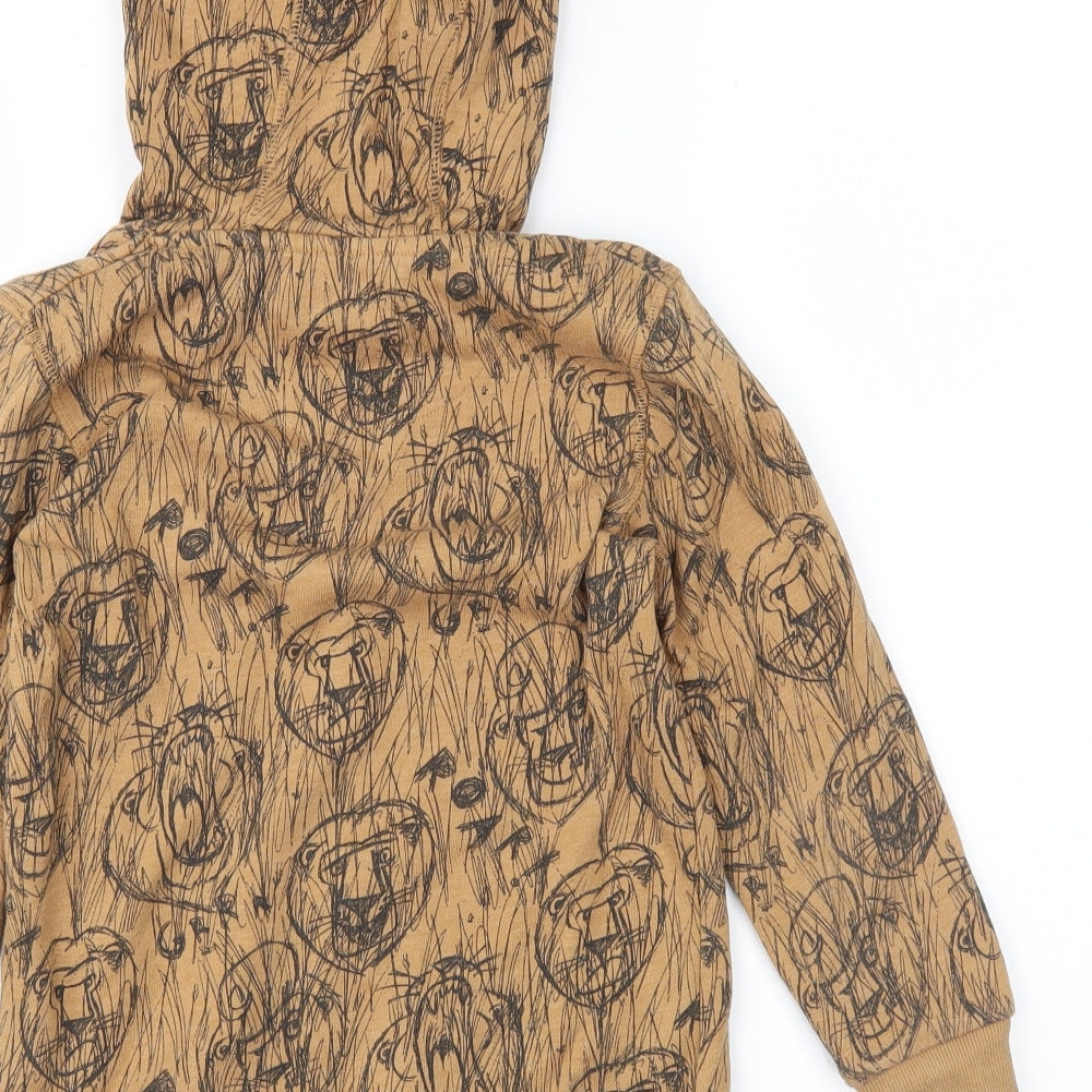 TU Boys Brown Geometric  Pullover Hoodie Size 5-6 Years