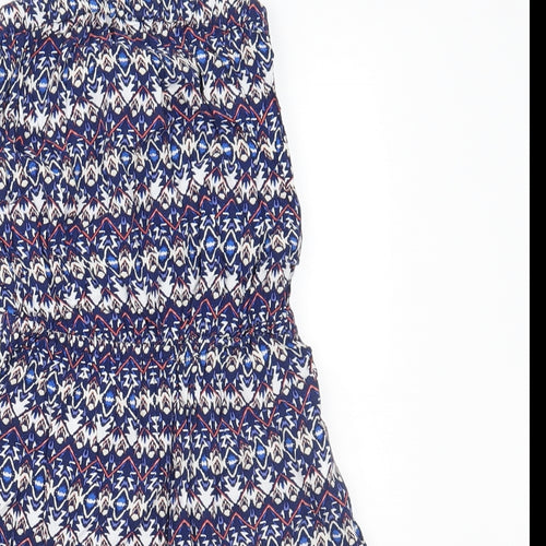 Divided Womens Blue Geometric  Playsuit One-Piece Size 8