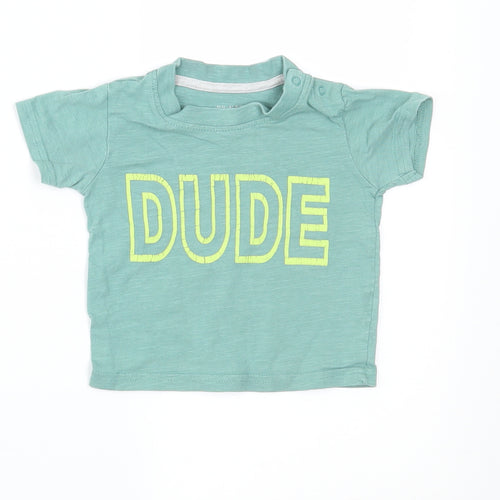 Primark Boys Green   Basic T-Shirt Size 6-9 Months