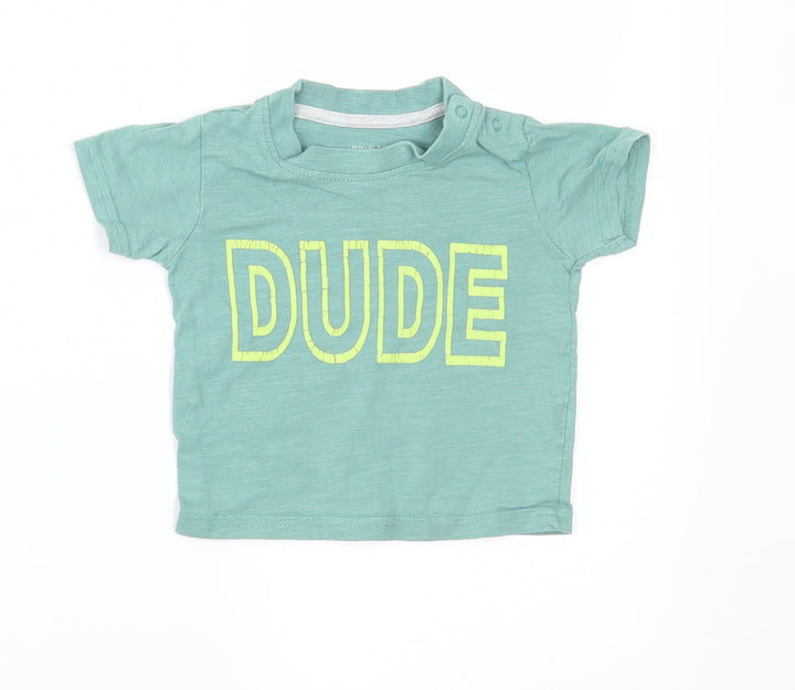 Primark Boys Green Basic T-Shirt Size 6-9 Months