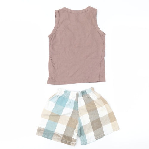 SheIn Boys Brown Check  Shorts Outfit/Set Size 18 Months