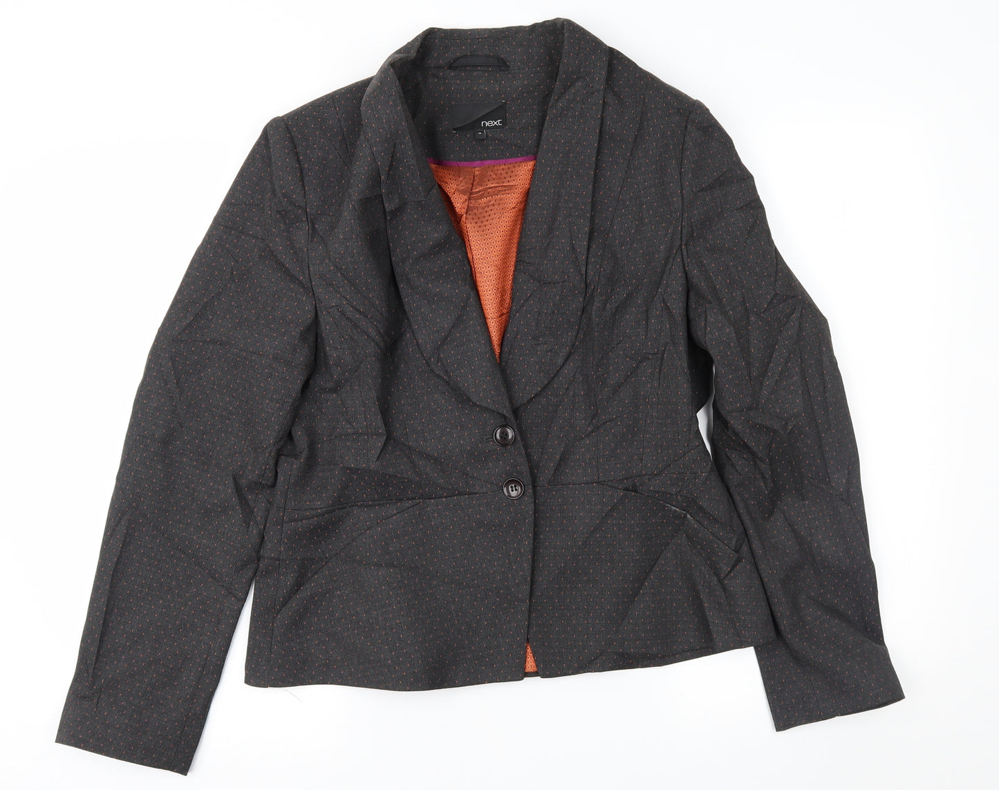 NEXT Womens Brown Polka Dot  Jacket Suit Jacket Size 14
