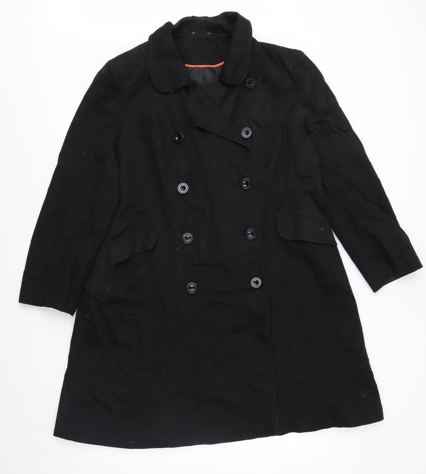 George Womens Black   Trench Coat Coat Size 20