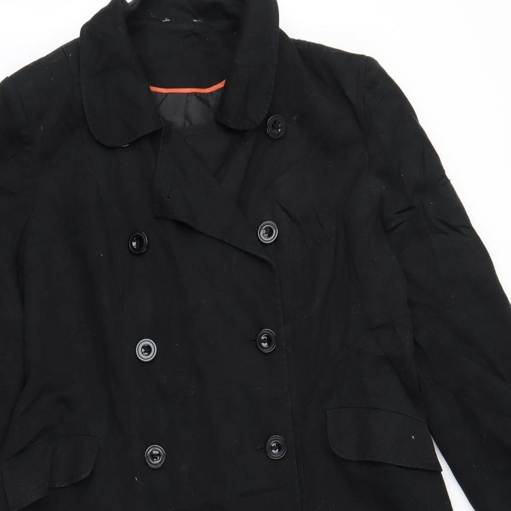 George Womens Black   Trench Coat Coat Size 20