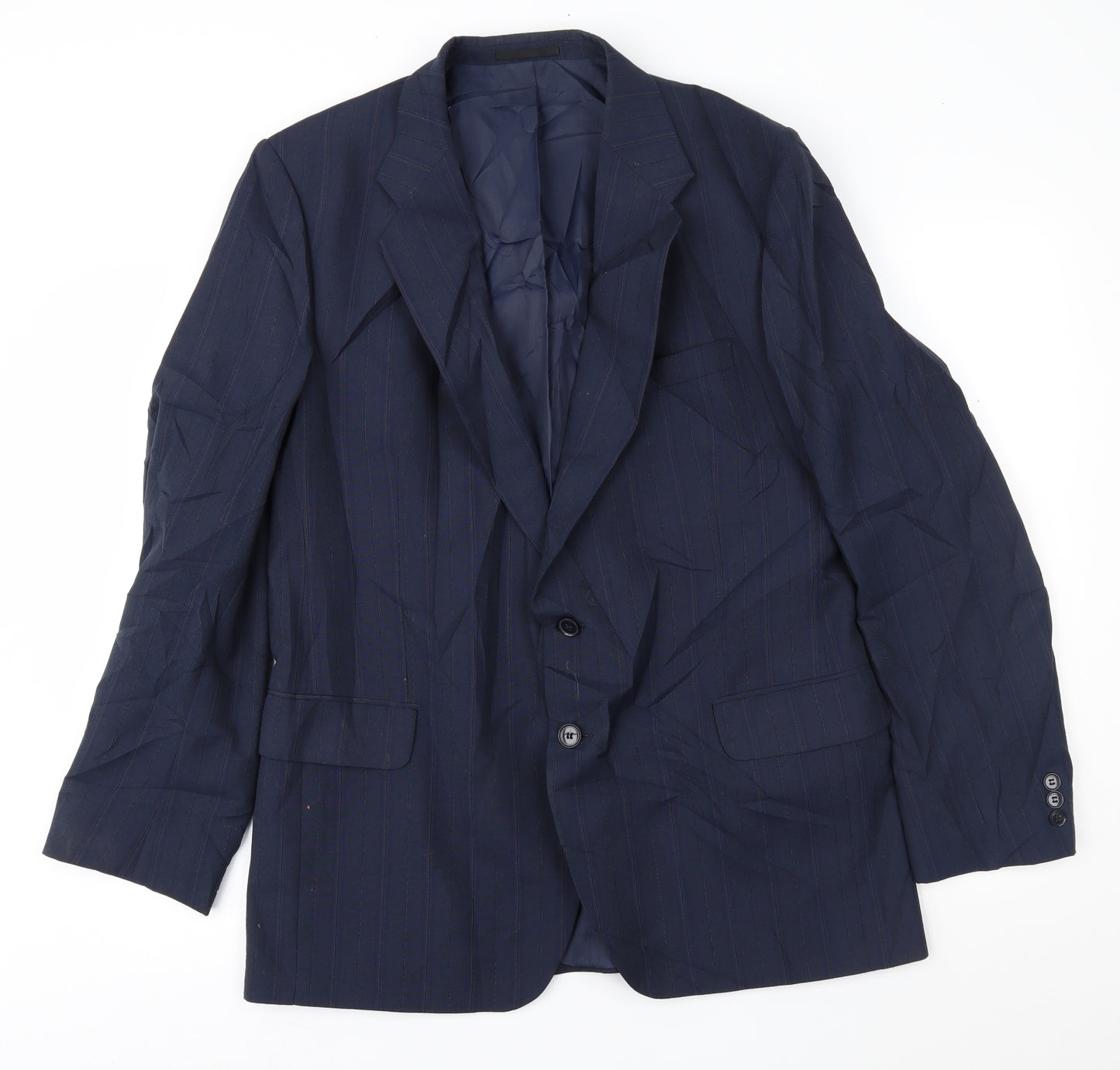 Chesterfield Mens Blue Striped  Jacket Suit Jacket Size 40