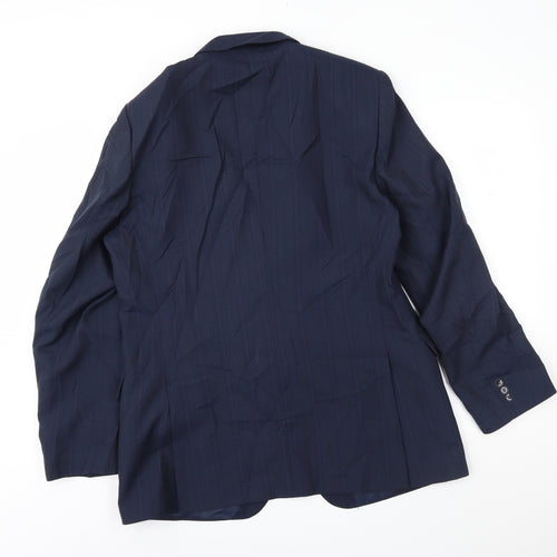 Chesterfield Mens Blue Striped  Jacket Suit Jacket Size 40
