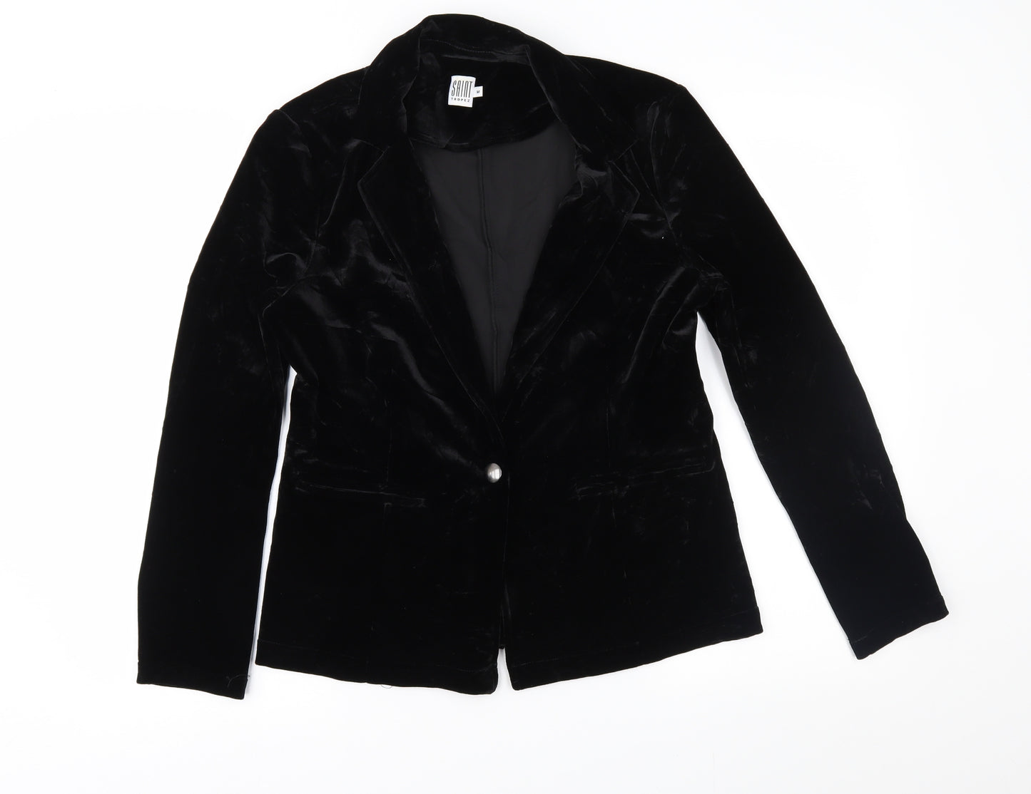 Saint Tropez Clothing Womens Black  Velour Jacket  Size M