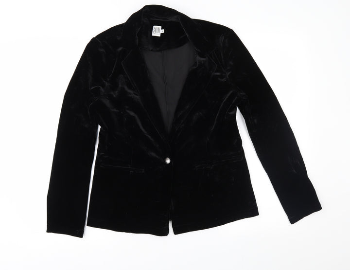 Saint Tropez Clothing Womens Black  Velour Jacket  Size M